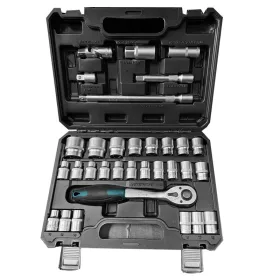  BORMANN Pro Dugókulcs készlet racsnis hajtószárral (hatlapos és 12 szögű) kulcsokkal, 1/2", Crv (BHT5110)