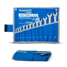   BORMANN Pro Csillag-villáskulcs készlet 8–24 mm, 12 részes, CrV, DIN 3113 (BHT7520)