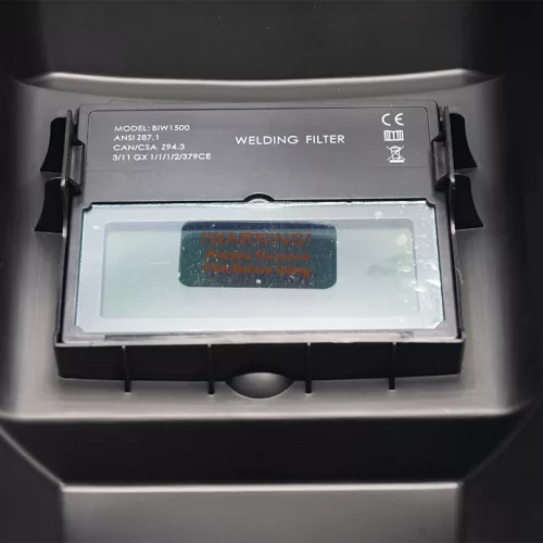 BORMANN Automata sötétedő hegesztőpajzs DIN11, 90 × 35 mm látómezővel (BIW1500)