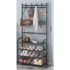 BORMANN ELITE ELŐSZOBA ÁLLVÁNY FOGASSAL ÉS 4 DB CIPŐTARTÓ POLCCAL, 60x26x153cm FÉM KERETTEL (BPC2250)