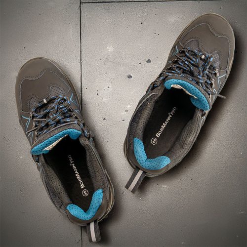 BORMANN Pro Biztonsági cipő s3, fekete kékkel, nubuk bőr, madrid no 41 (BPP8272)