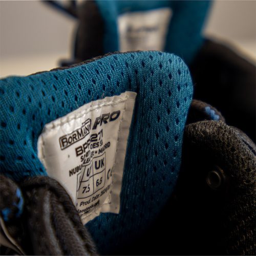 BORMANN Pro Biztonsági cipő s3, fekete kékkel, nubuk bőr, madrid no 43 (BPP8274)