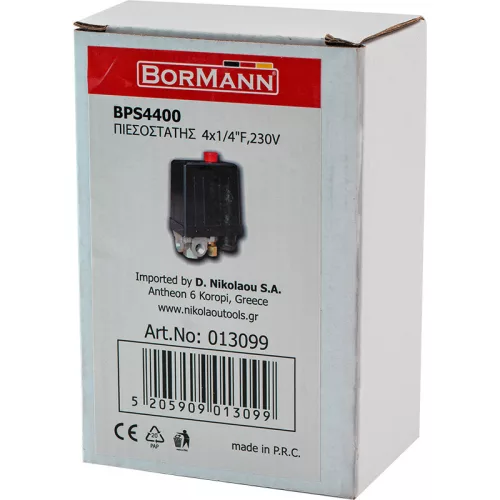 BORMANN négyutas nyomáskapcsoló 4x1/4", 220V (BPS4400)