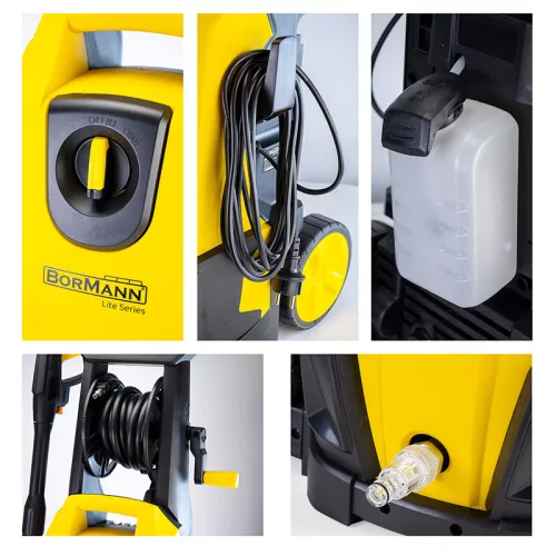 BORMANN Lite Magasnyomású mosó 2400W, 180 BAR, 480L/h, vegyszer tartállyal (BPW3210)