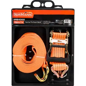   BORMANN Racsnis rakományrögzítő heveder 50 mm × 7 m, 3000 kg szakítószilárdsággal (BRB1000)