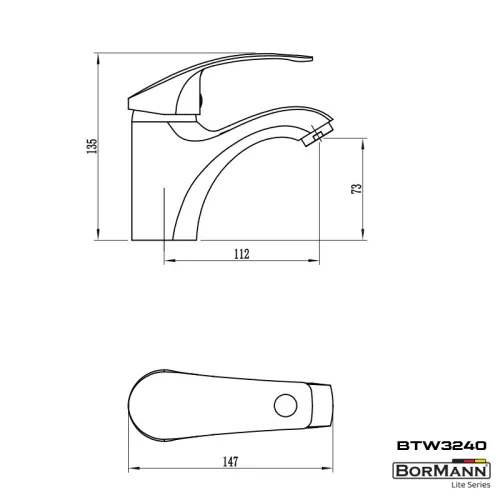 BORMANN MOSDÓ CSAPTELEP "SONIA", POP-UP lefolyó dugóval (BTW3240)