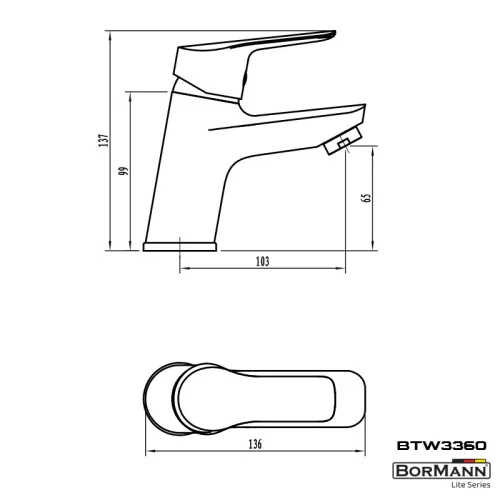 BORMANN ELITE Mosdó csaptelep "SPRING", POP-UP lefolyó dugóval (BTW3360)