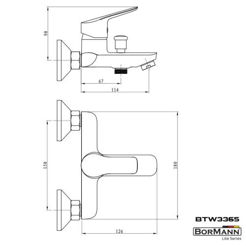 BORMANN Kádtöltő CSAPTELEP "SPRING", ZUHANYSZETTEL (BTW3365)