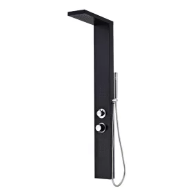   BORMANN Zuhanypanel fejzuhannyal, kézizuhannyal és masszázsfúvókákkal, 130 cm, fekete (BTW5060)