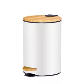   BORMANN 5L VÉKONY BAMBUSZ FEDŐS PEDÁLOS NYITÁS , FEHÉR,-FEKETE,  PUHA ZÁRÁSSAL, ,Φ20,5x26,8cm (BTW9036)