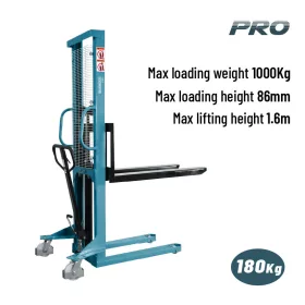   BORMANN Pro Kézi hidraulikus magasemelő 1 t teherbírással, 86–1600 mm, EUR-raklaphoz (BWR5517)