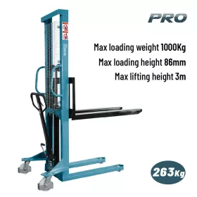  BORMANN Pro Kézi hidraulikus magasemelő 1 t teherbírással, 86–3000 mm, EUR-raklaphoz (BWR5531)