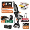 NAKAYAMA Akkumulátoros mini láncfűrész készlet 21V, szénkefe nélküli, 20 cm, 2x2.0Ah akkuval, kofferben (EC1200)