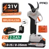 NAKAYAMA PRO Akkumulátoros szénkefementes metszőolló, 21V, 35 mm vágáskapacitás, 2 x 2 Ah akku, kofferben (EC1435)