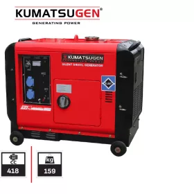   KUMATSUGEN DÍZEL Áramfejlesztő generátor 6,6 KVA, 3 FÁZisú, elektromos INDÍTÁS, akkumulátor (GP8000MAT)