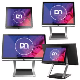   Diebold Nixdorf D1150 érintőképernyős monitor, 38,1 cm (15 hüvelyk), projektív kapacitív, USB, USB-C, ezüst