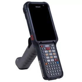   Honeywell CK67 mobil adatgyűjtő, 4,3 hüvelyk kijelző, 38-gombos funkciógombos numerikus billentyűzet, 2D FlexRange képalapú olvasó, 8 GB RAM, 128 GB flashmemória, Wi-Fi 6E, 5.3 Bluetooth, NFC, IP65/IP68, 7000 mAh akkumulátor