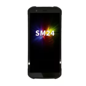   M3 mobil SM24, Android, 6 hüvelyk HD+ kijelző, 2,4 GHz nyolcmagos, 8 GB RAM, 128 GB tárhely, 2D képalapú olvasó, NFC, Wi-Fi 6E, 4G/LTE, GPS, Bluetooth 5.3, 16 MP/8 MP kamerák, IP67 és MIL-STD-810H tanúsított, működés közben cserélhető akkumulátor.