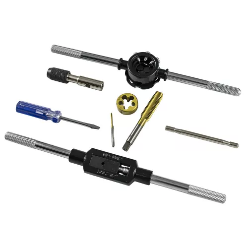 JBM Menetfúró és menetmetsző készlet M2–M12 + 1/8”-27 NPT, titánbevonattal, 58 részes (50792)