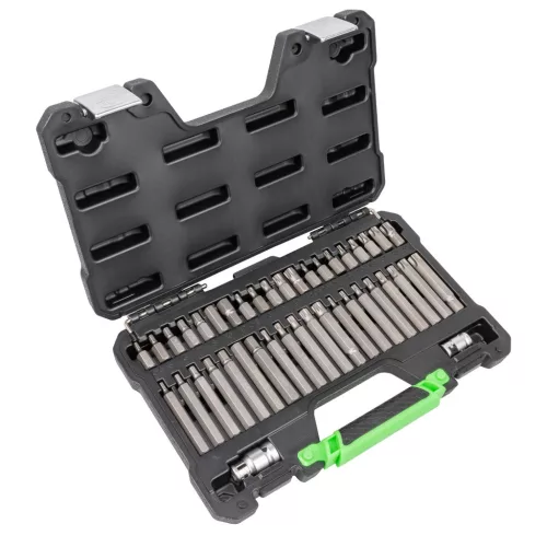 JBM Bitkészlet 3/8” és 1/2” meghajtással, HEX, Torx és 12 lapú profilokkal, 42 részes (50983)