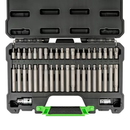 JBM Bitkészlet 3/8” és 1/2” meghajtással, HEX, Torx és 12 lapú profilokkal, 42 részes (50983)