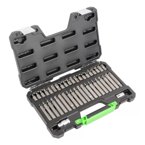 JBM Bitkészlet 3/8” és 1/2” meghajtással, biztonsági HEX, Torx és 12 lapú profilokkal, 42 részes (50985)