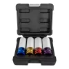 JBM Kerékcsavar dugókulcs készlet alufelnihez, 1/2”, 17/19/21/22 mm, 85 mm, 4 részes (52338)