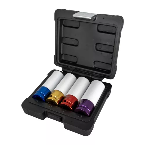 JBM Kerékcsavar dugókulcs készlet alufelnihez, 1/2”, 17/19/21/22 mm, 85 mm, 4 részes (52338)