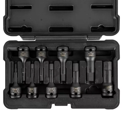 JBM Imbusz bitfej készlet ütvecsavarozóhoz, 1/2”, 5–17 mm, 78 mm, 8 részes (52339)