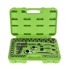   JBM Átmenő dugókulcs készlet 1/4”, 3/8” és 1/2” meghajtással, 39 részesl (52418)
