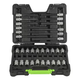   JBM Torx bitfej dugókulcs készlet 1/2”, T20–T70, 32 részes (52605)