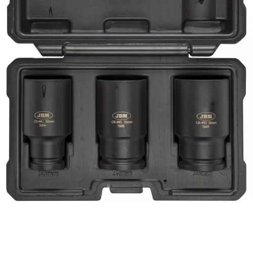 JBM Gépi dugókulcs készlet 1/2”, 12-szögü, 30–36 mm, CrMo, 3 részes XZN (52694)