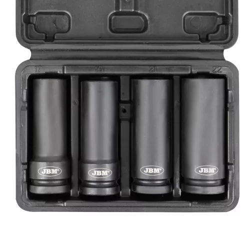 JBM Kerékőr csavar kiszedő gépi dugókulcs készlet 1/2”, 17–22 mm, 4 részes (53197)