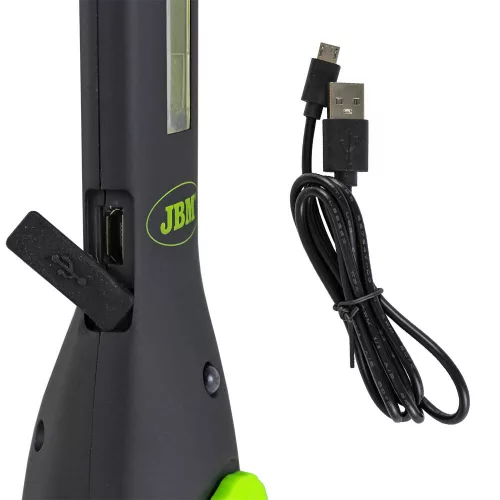 JBM Akkumulátoros LED szerelőlámpa mágneses, csuklós talppal, 30–400 lm, 2600 mAh (53734)