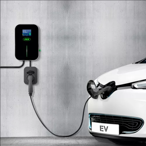 JBM Fali elektromosautó-töltő 22 kW, 32 A, háromfázisú, Type 2 csatlakozóval (54052)