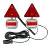 JBM Utánfutó lámpa készlet mágneses rögzítéssel, 2 LED lámpa + 2 háromszög fényvisszaverő, 12–24 V, IP65 (54162)