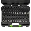 JBM Torx és Torx Plus dugókulcs- és bitkészlet 1/4”–1/2” meghajtással, E4–E24 és T6–T70, 77 részes (54539)