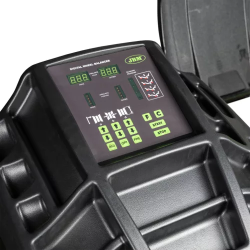 JBM Digitális kerékkiegyensúlyozó gép 10–24”, 65 kg (54582)