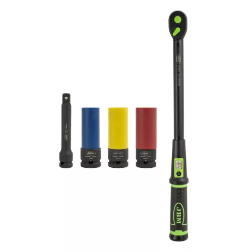 JBM Nyomatékkulcs készlet 1/2”, 20–200 Nm, 17–21 mm gépi dugókulcsokkal és hosszabbítóval, 5 részes (54785)