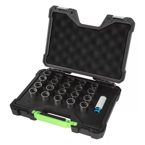 JBM Kerékőrkulcs készlet Audi biztonsági kerékcsavarokhoz, 17 mm-es meghajtással, 22 részes (54809)