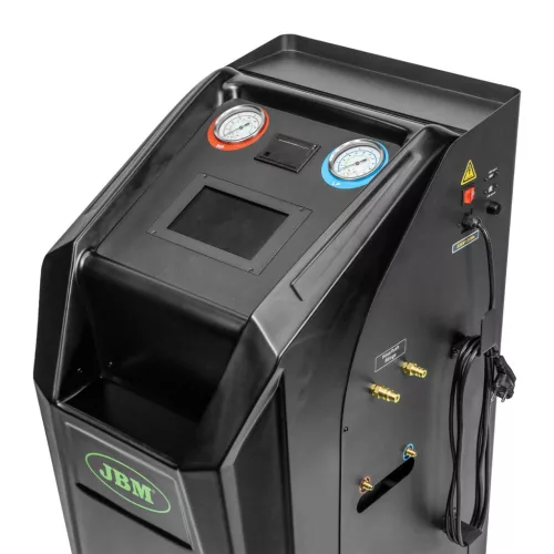 JBM Klímatöltő gép R134A/R1234YF hűtőközeghez, 10 l tartállyal és 7” érintőkijelzővel (55085)