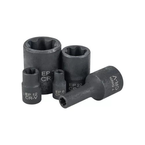 JBM Torx Plus dugókulcs készlet Tesla járművekhez, 5 és 6 lebenyes, 1/4”–1/2”, 24 részes (55123)