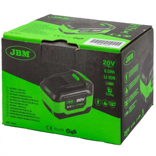 JBM Akkumulátor 20 V, 6,0 Ah Li-ion, JBM akkus gépekhez (60015)