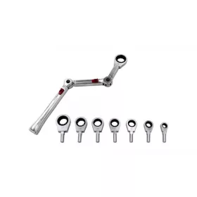  KROFtools Csuklós racsnis csillagkulcs készlet 9 részes, metrikus, 8–19 mm (1130)