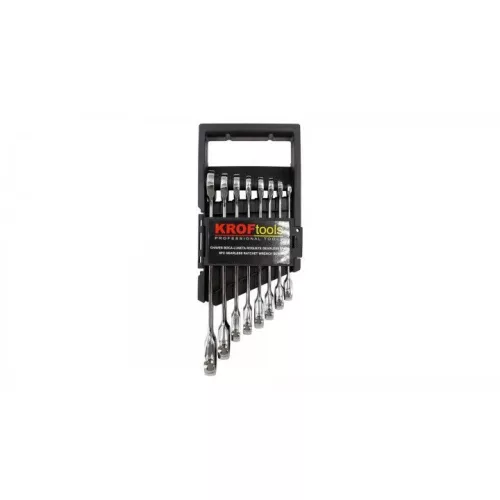 KROFtools Fokozatmentes racsnis csillag-villás kulcs készlet, 8 részes 8-19 mm (1134)