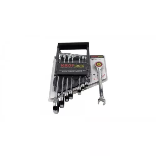 KROFtools Fokozatmentes racsnis csillag-villás kulcs készlet, 8 részes 8-19 mm (1134)