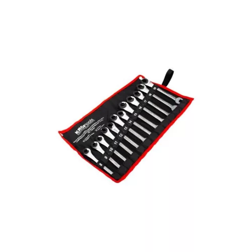 KROFtools  Speciális gyűrüs racsnis csillag-villáskulcs készlet 12 részes (120200)