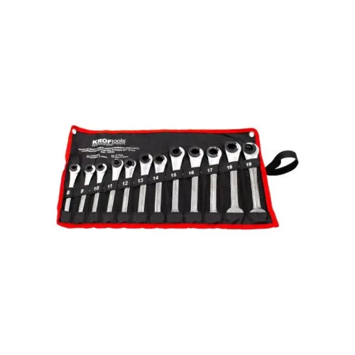 KROFtools  Speciális gyűrüs racsnis csillag-villáskulcs készlet 12 részes (120200)