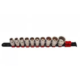   KROFtools Dugókulcskészlet tartósínen 1/2”, 10–22 mm,  10 részes, 12 szögü  (1234)