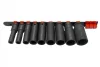 KROFtools Gépi dugókulcs készlet sínen 1/2”, 9 részes, hosszú 10–27 mm fejekkel (1236)